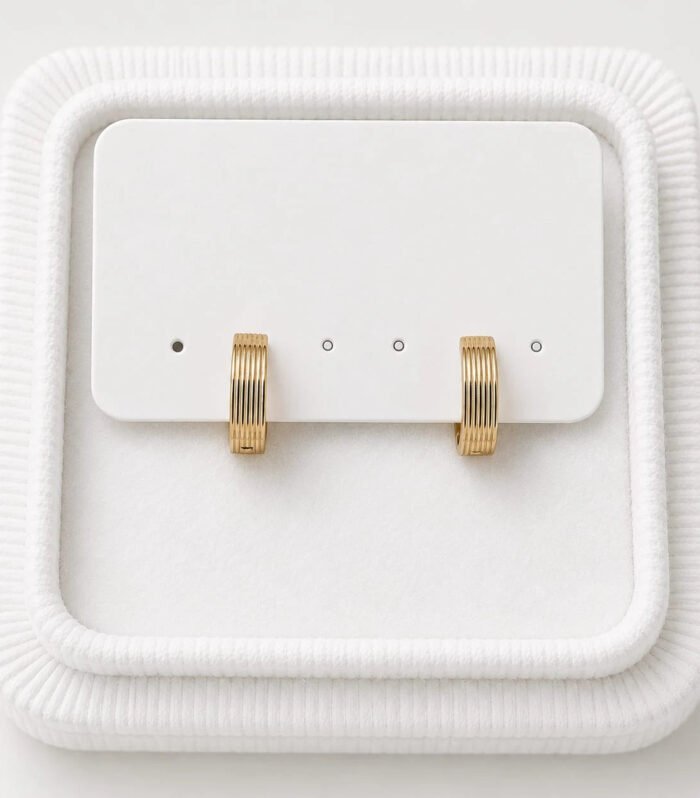 Aureline Ribbed Mini Hoop Earrings
