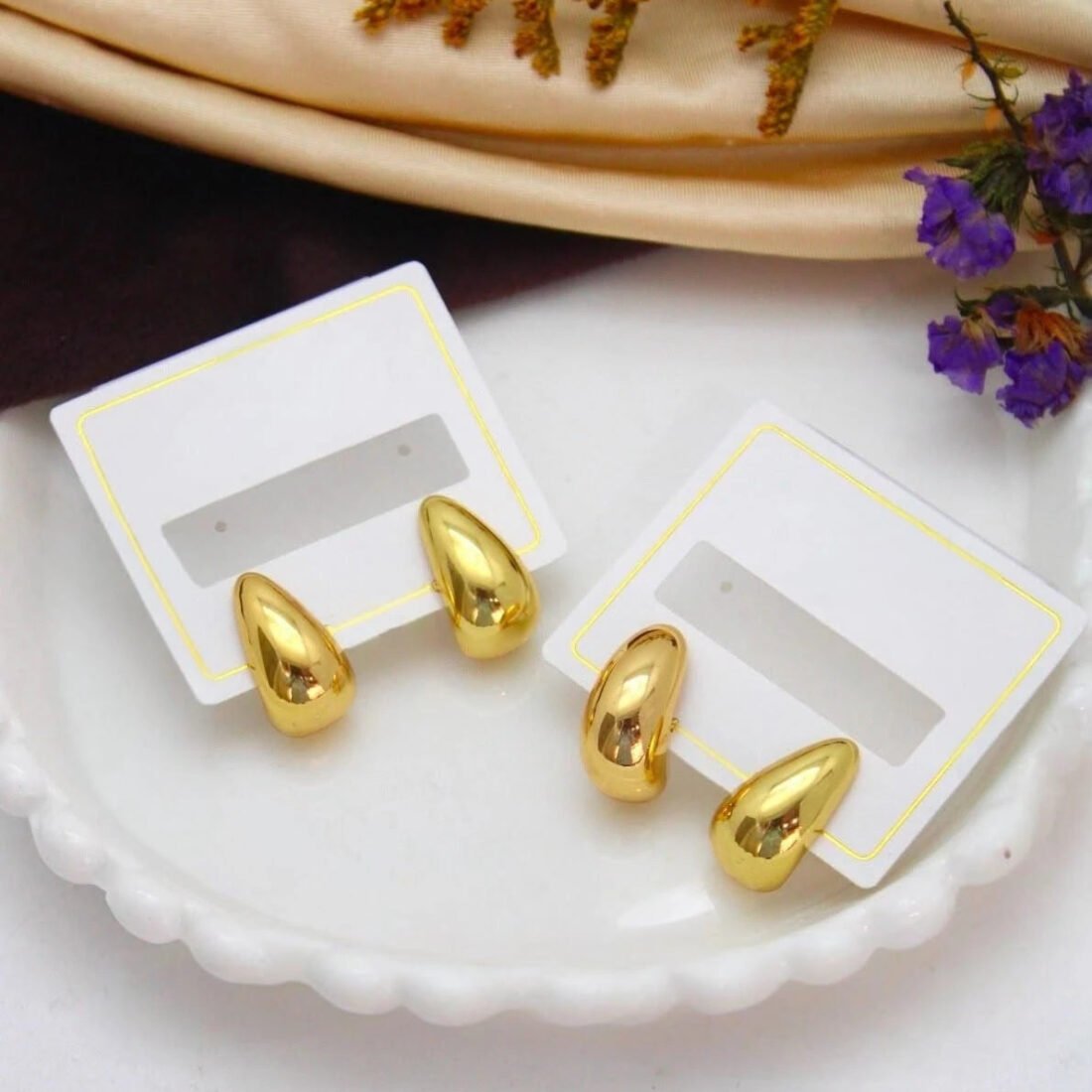 Celestine Teardrop Hoop Earrings