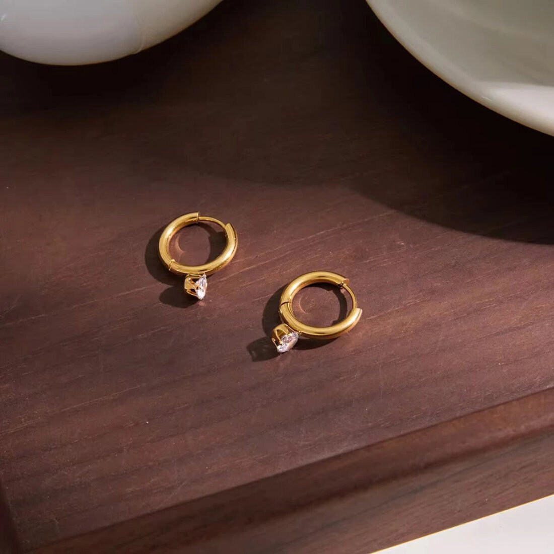 Luna Drop Mini Hoop Earrings