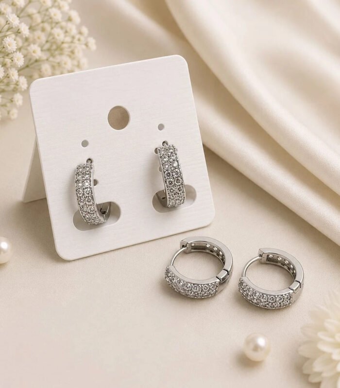 Aurora Pave Huggie Earrings