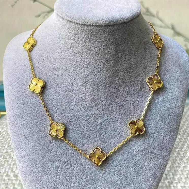 Aurelian Sunburst Clover Station Necklace