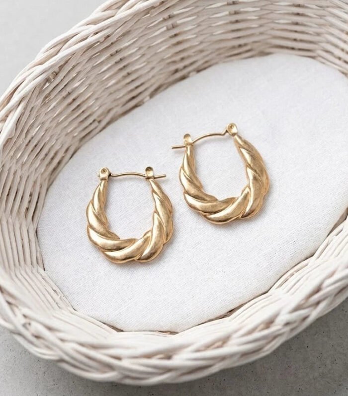 Aurielle Twist Gold Hoop Earrings