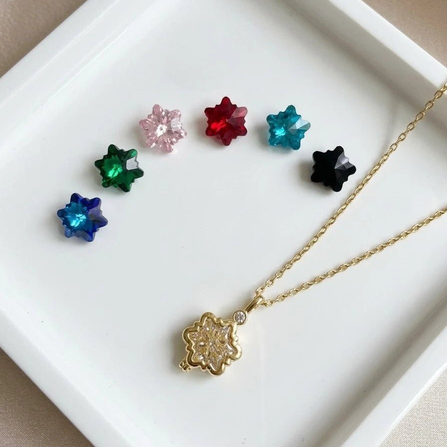Crystal Blossom Pendant Necklace