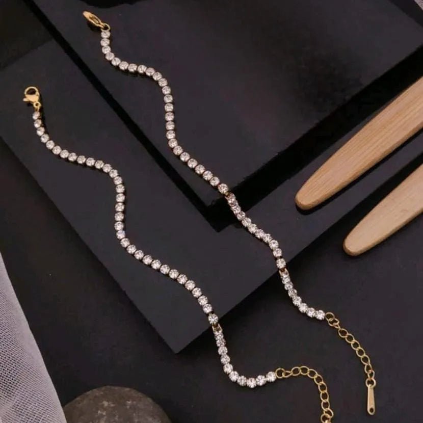 Crystal Gold Tennis Bracelet