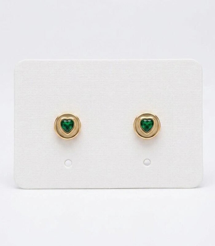 Emeria Heart Gem Stud Earrings