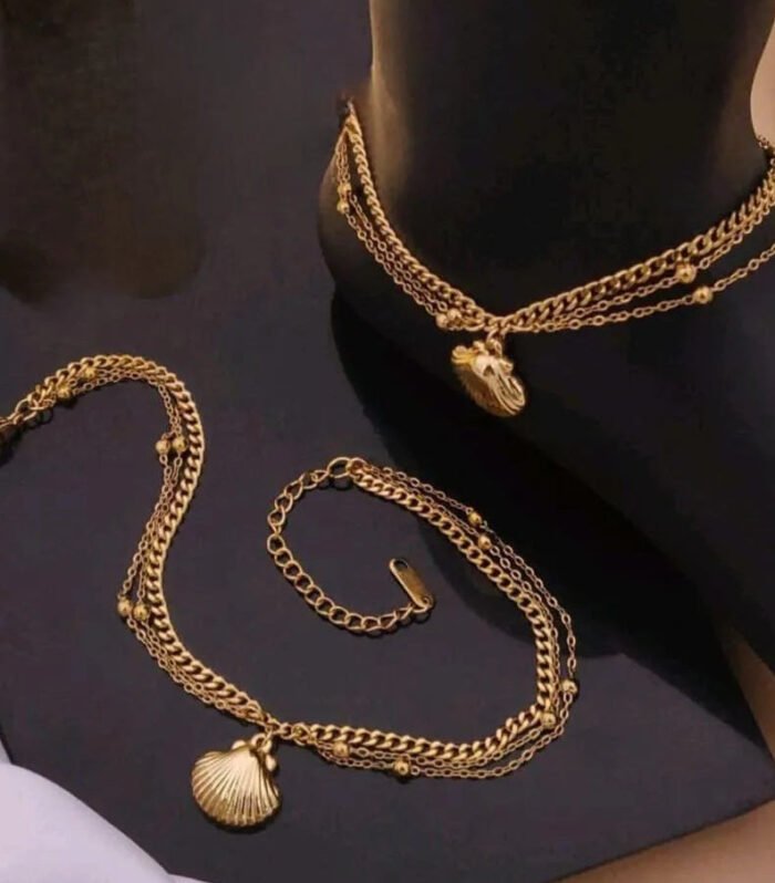 Gold Shell Charm Anklet