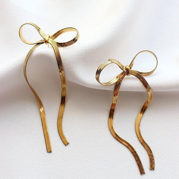 Gold Plated Bow Earrings