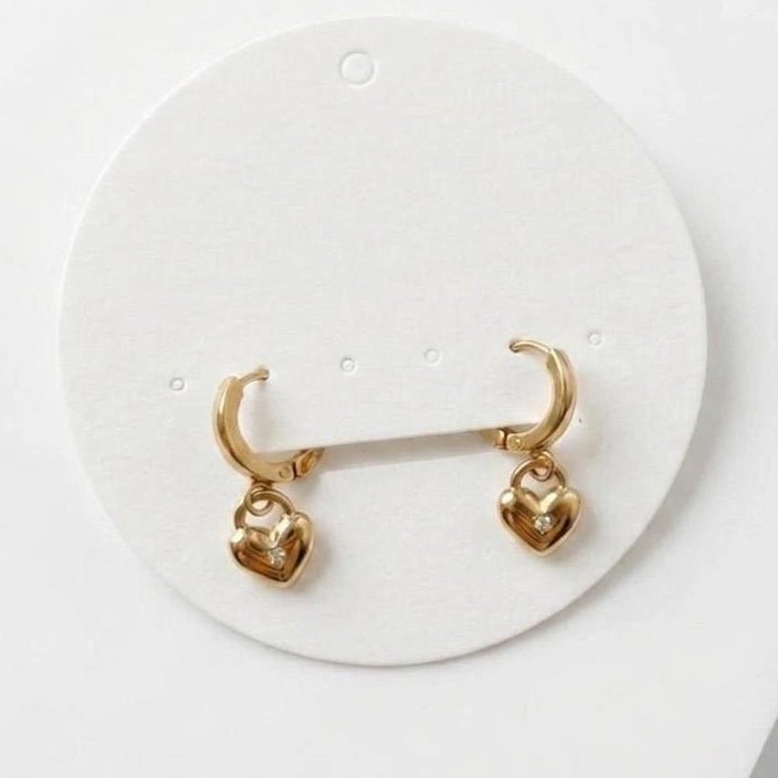 Aurielle Heart Charm Hoops