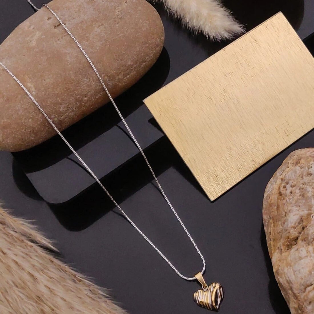Golden Heart Charm Necklace