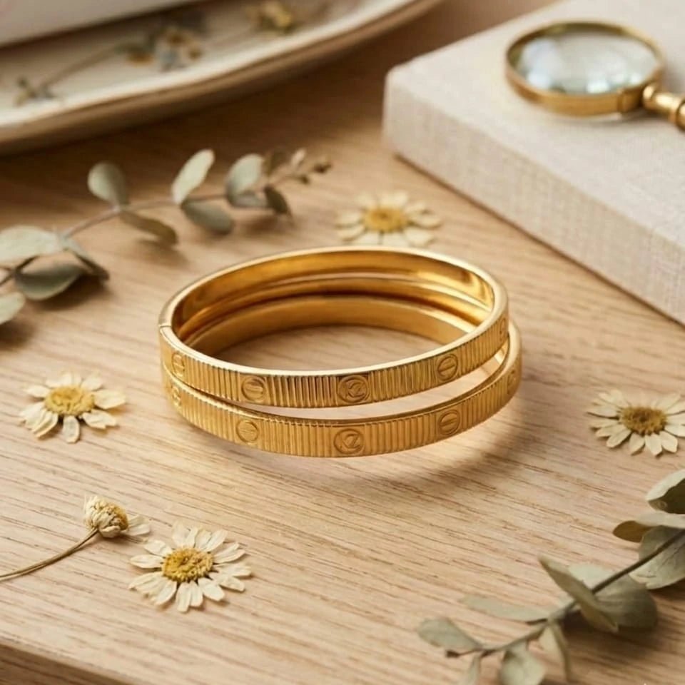 Golden Orbit Designer Bangles(2SET)