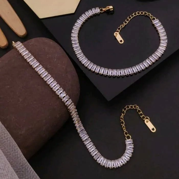 Elegant Golden Diamond Charm Bracelet