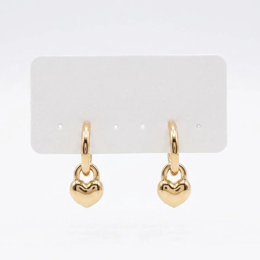 Lovelle Heart Charm Hoop Earrings