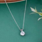 Luna Solitaire Silver Necklace