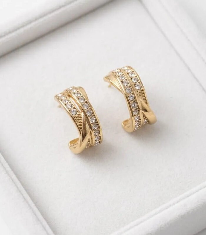 Luxe Crystal Crosswave Earrings