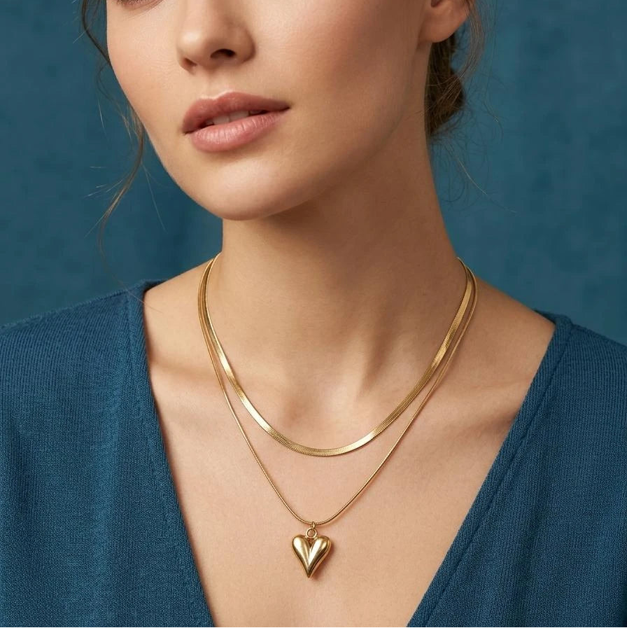 Luxe Heart Layered Necklace