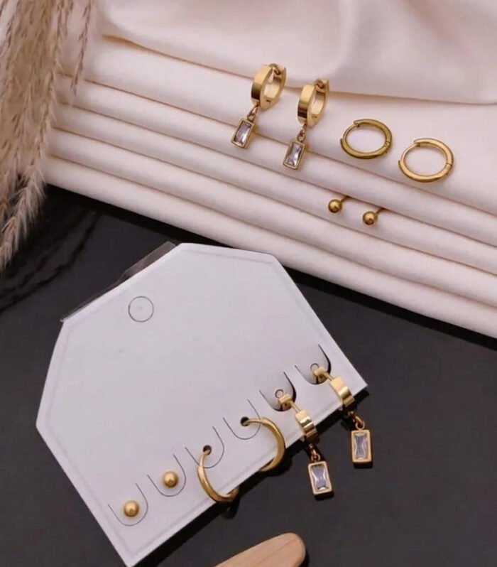 Minimal Gold Multi Earring Set