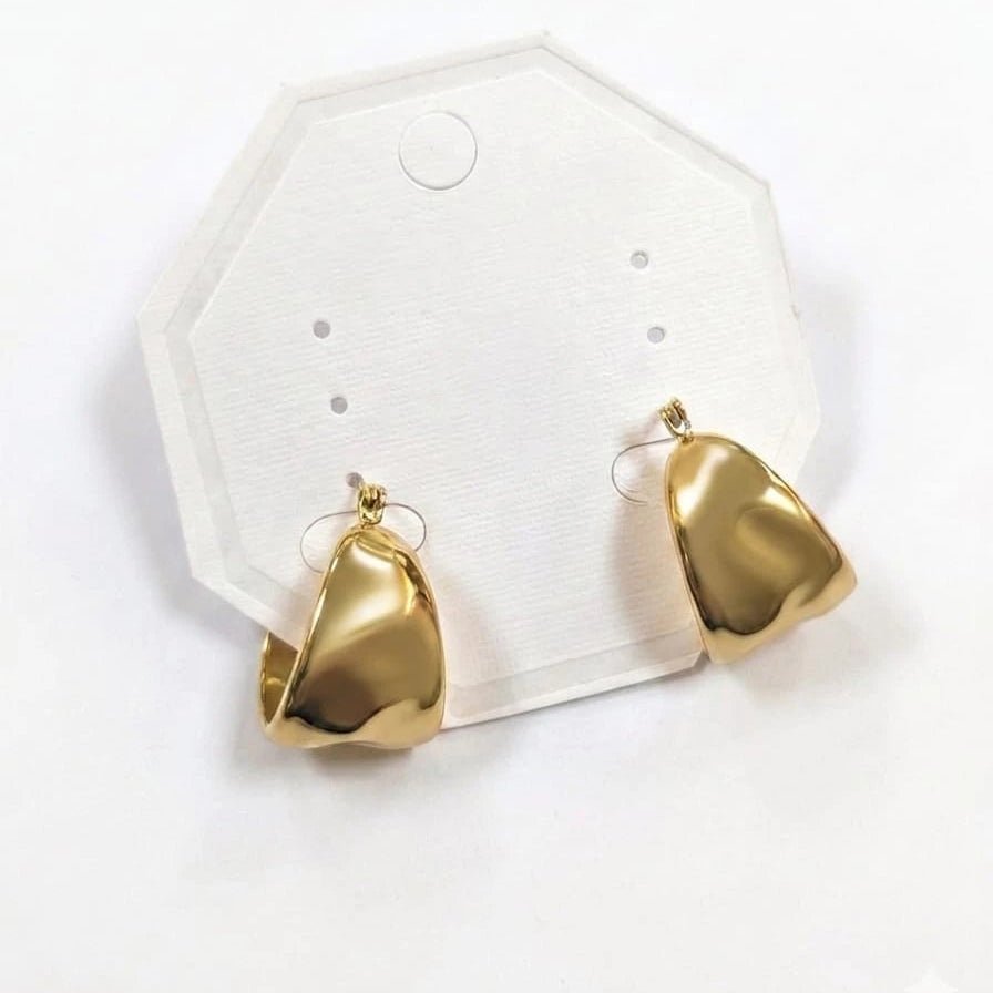 Modern Abstract Gold Drop Earrings