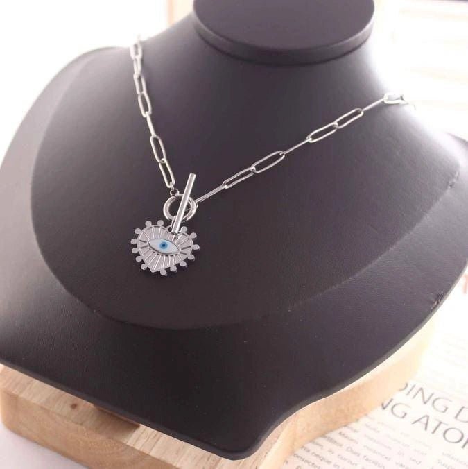 Mystic Eye Silver Chain Necklace