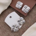 Silver-Plated Twisted Rope Earrings