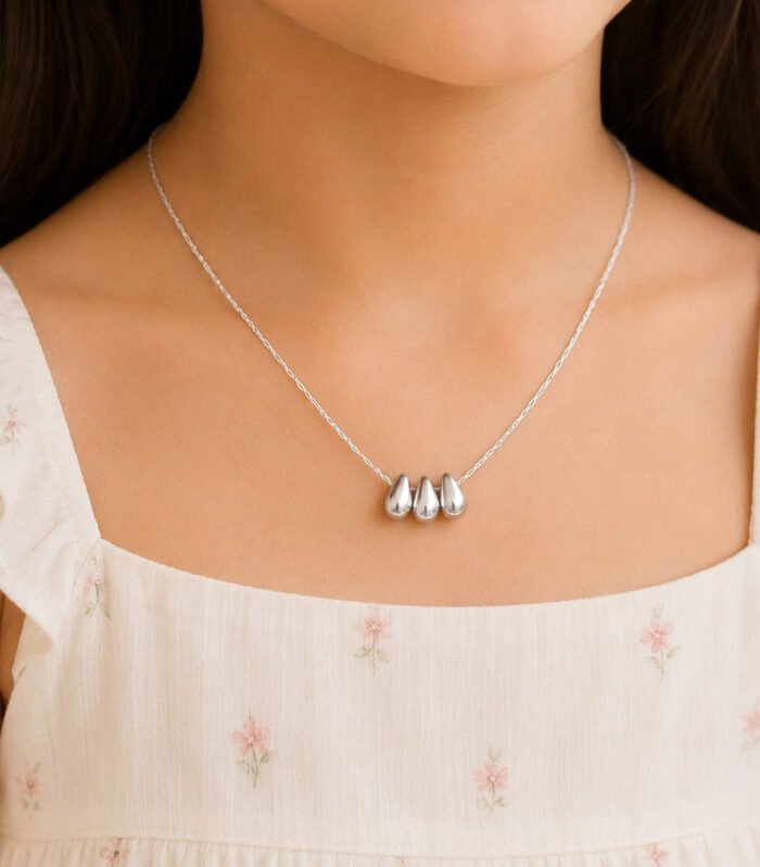 Silver Trio Drop Necklace