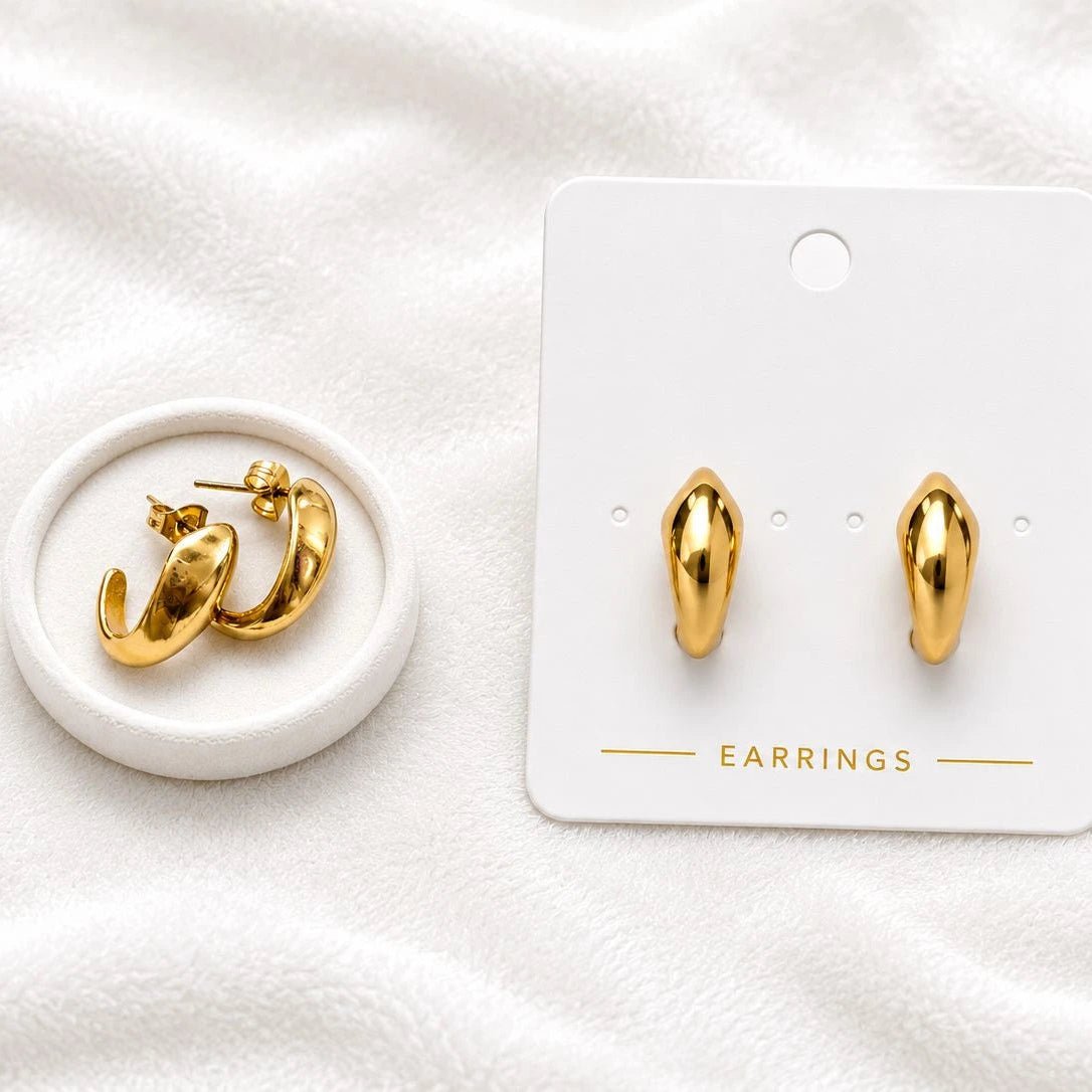 Velisse Gold Curve Hoop Earrings