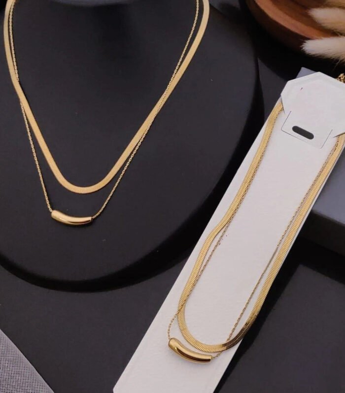 Velora Gold Double Layer Necklace