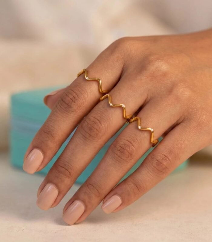 AureWave Gold Statement Ring