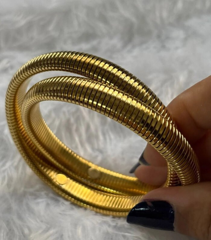 Aurion Twin Coil Gold Kada