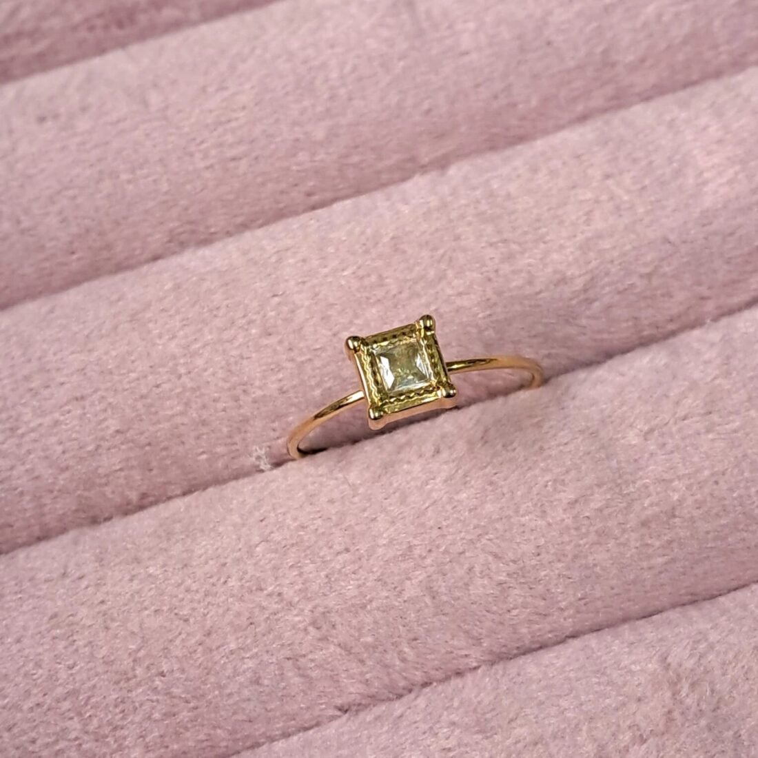 Luna Square Gold Adjustable Ring