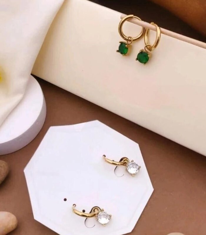 Celeste Crystal Charm Hoop Earrings