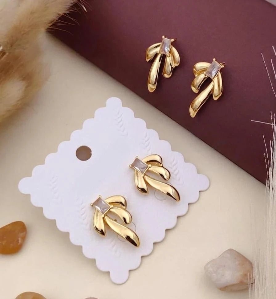 Golden Petal Luxe Stud Earrings