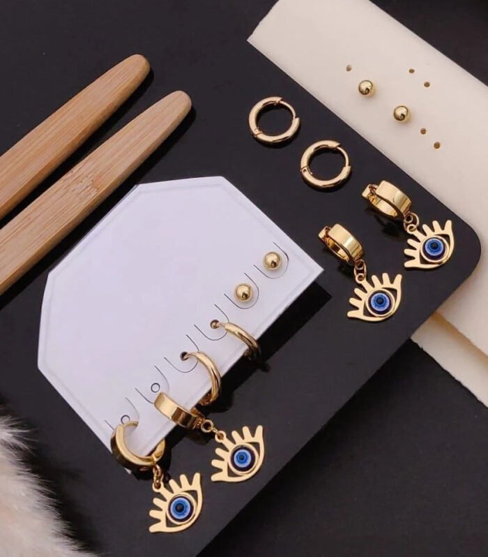 Mystic Evil Eye Hoop Earrings Set