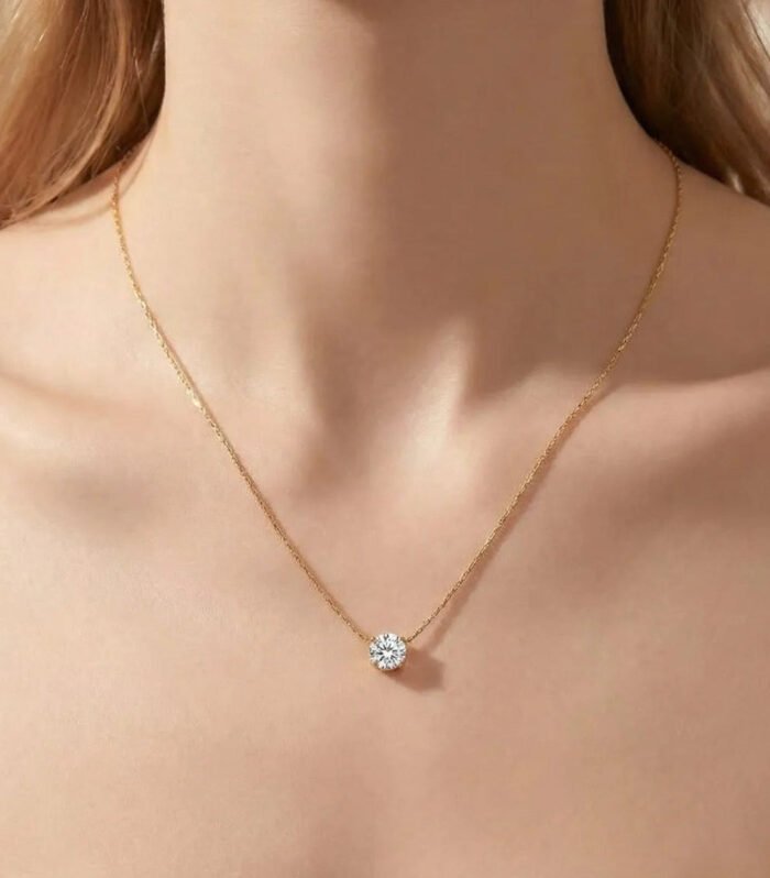 Simple Gold Diamond Necklace