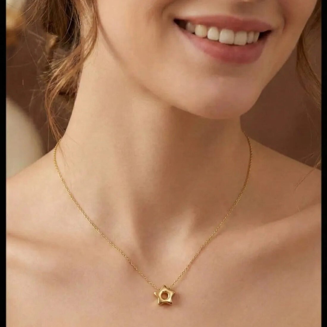Gold-Plated Star Pendant Necklace