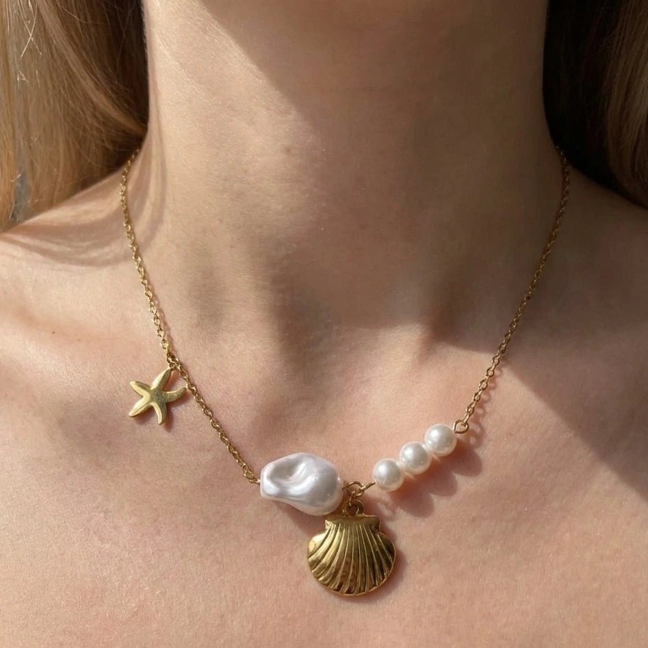 Shell Star Pearl Necklace