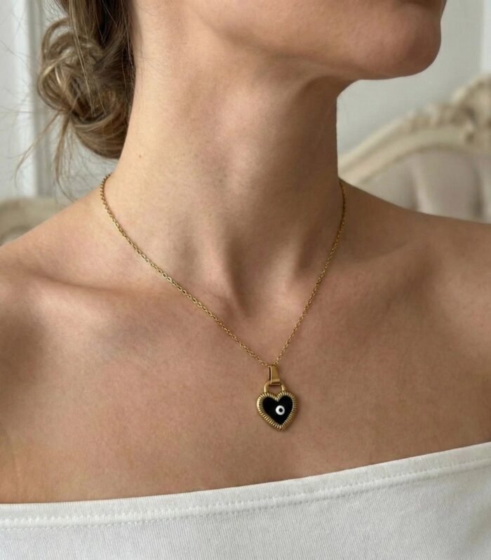 Heart Eye Gold Necklace
