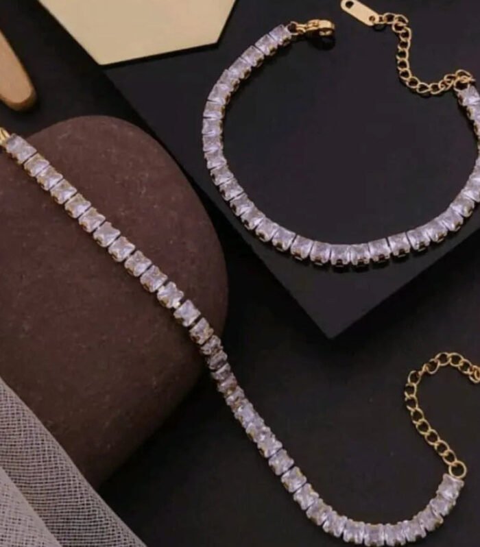 Square Cut Crystal Bracele