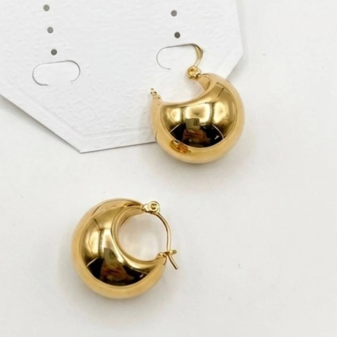 Aurielle Gold Dome Drop Earrings