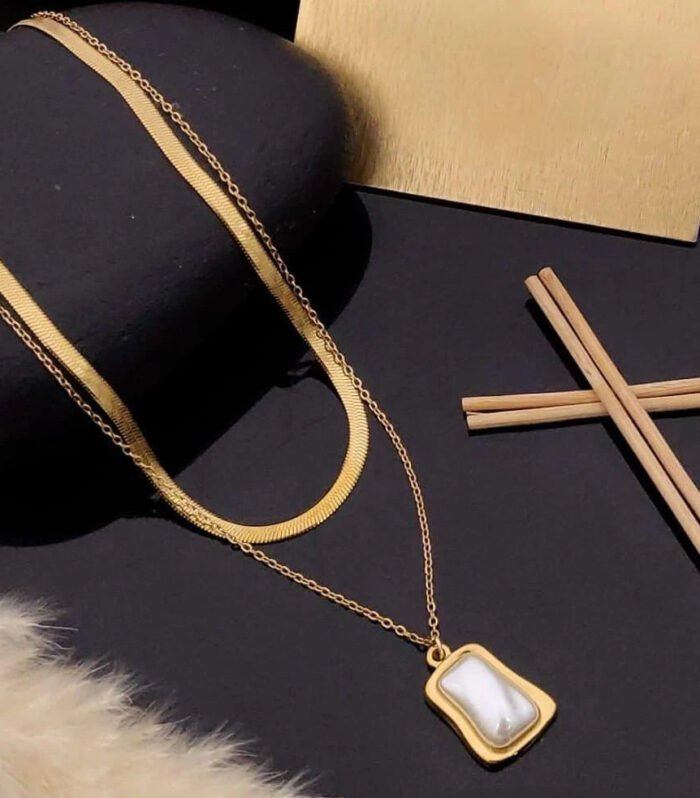 Aurelia Pearl Frame Layered Necklace