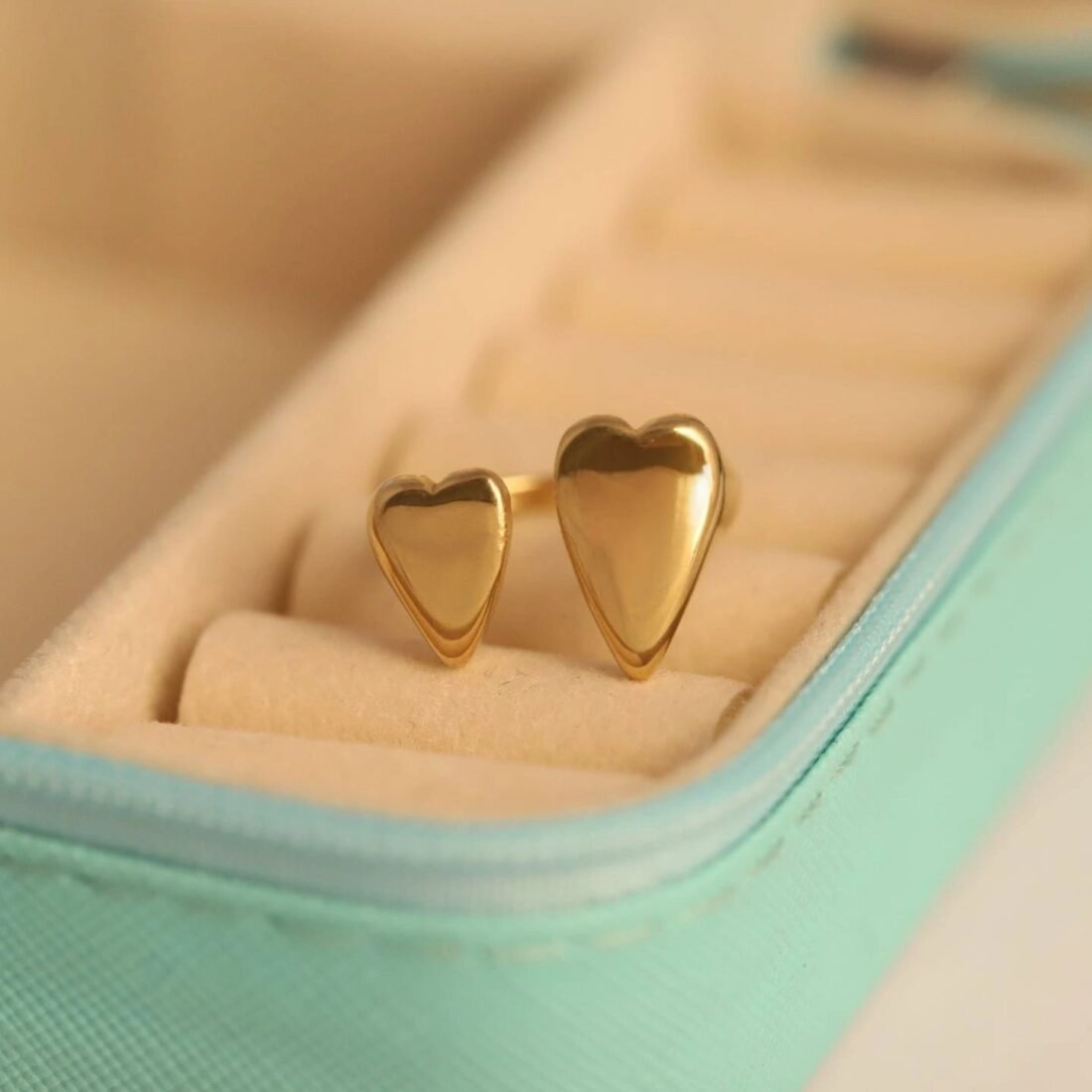 Aurora Heart Duo Gold Ring