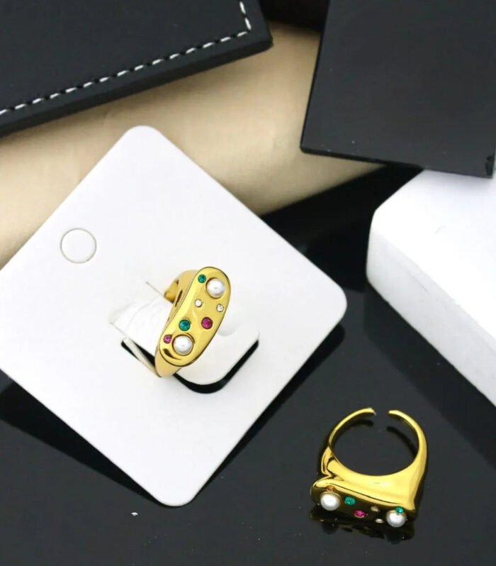 Aurora Gem Cluster Open Ring