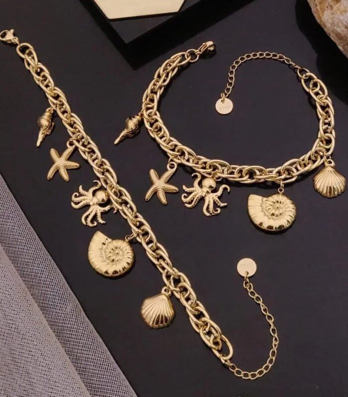 Sea Life Gold Chain Bracelet