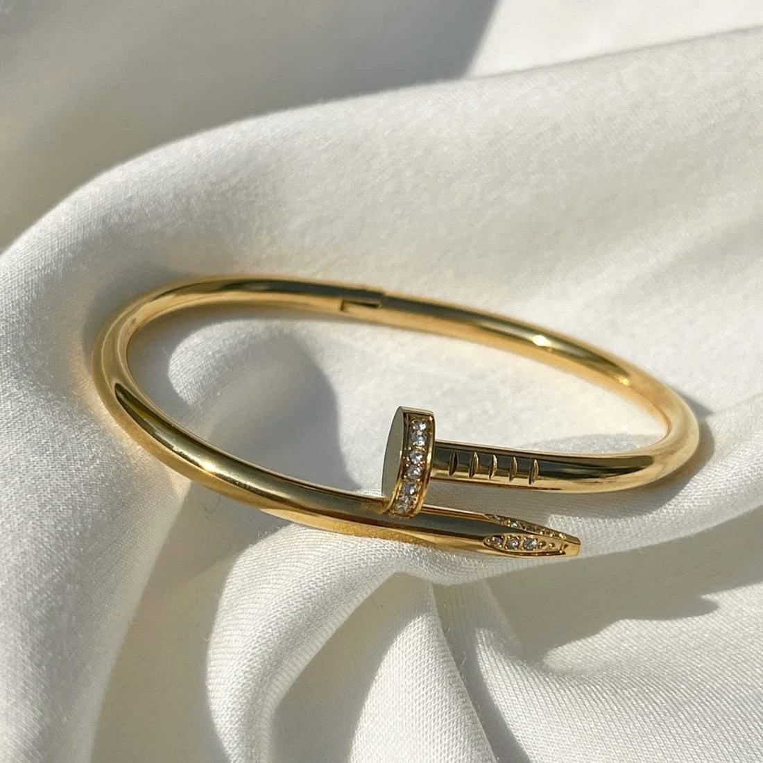 Crystal Nail Gold Kada