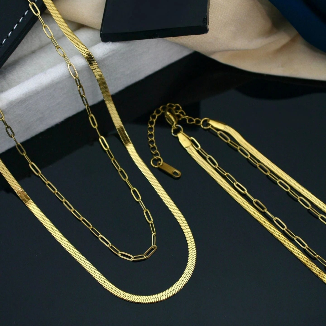 Halo Duo Gold Necklace