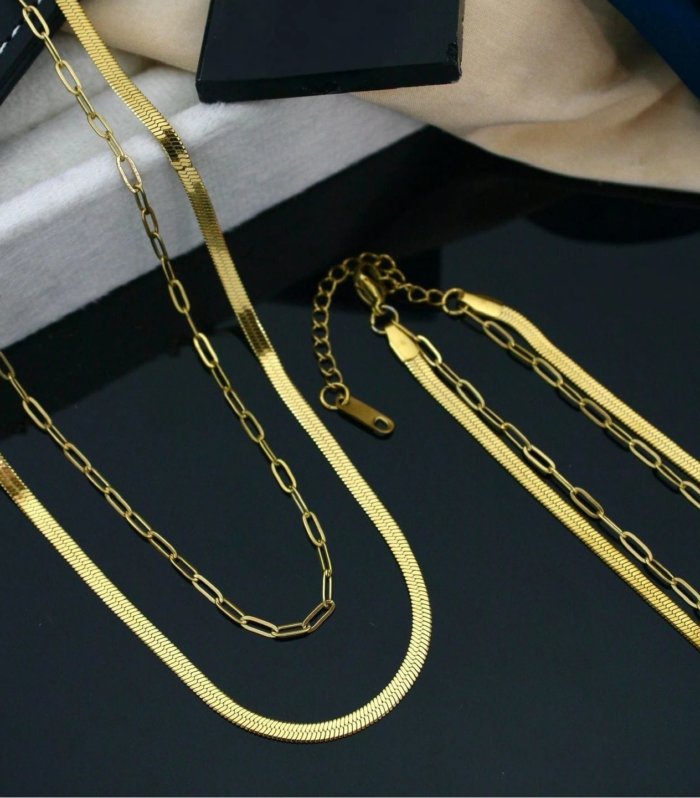 Halo Duo Gold Necklace