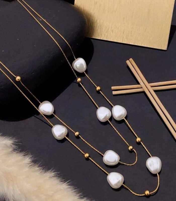 Elara Pearl Cascade Layered Necklace