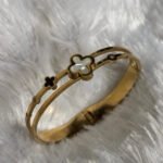 Elegant Clover Charm Gold Kada