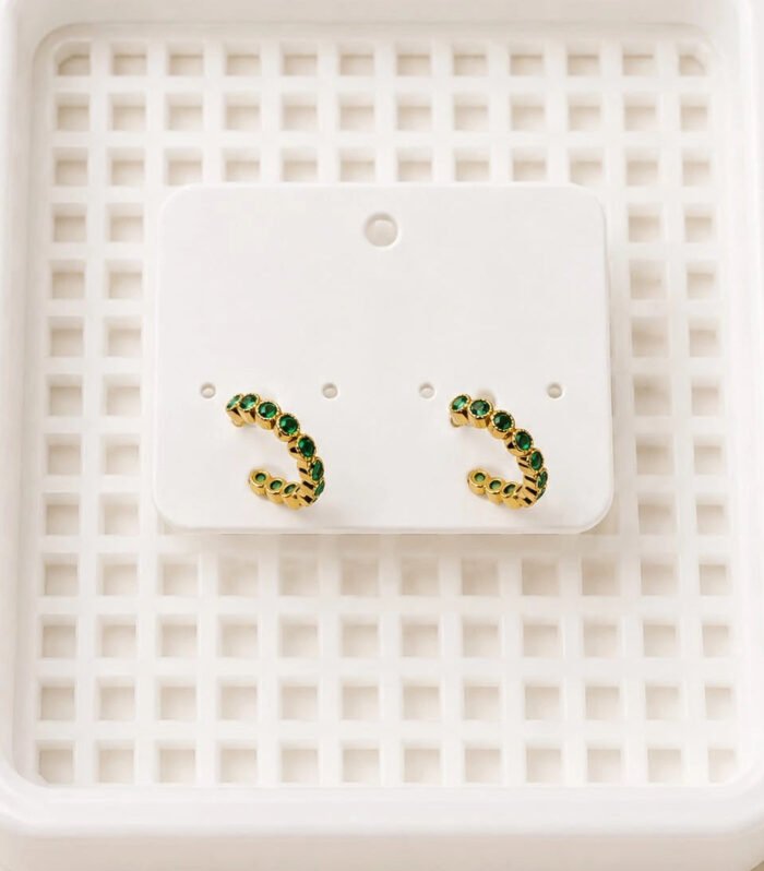 Emerald Glow Huggie Earrings