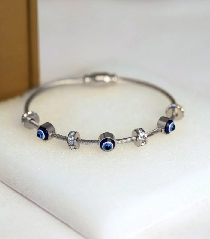Evil Eye Silver Charm Kada