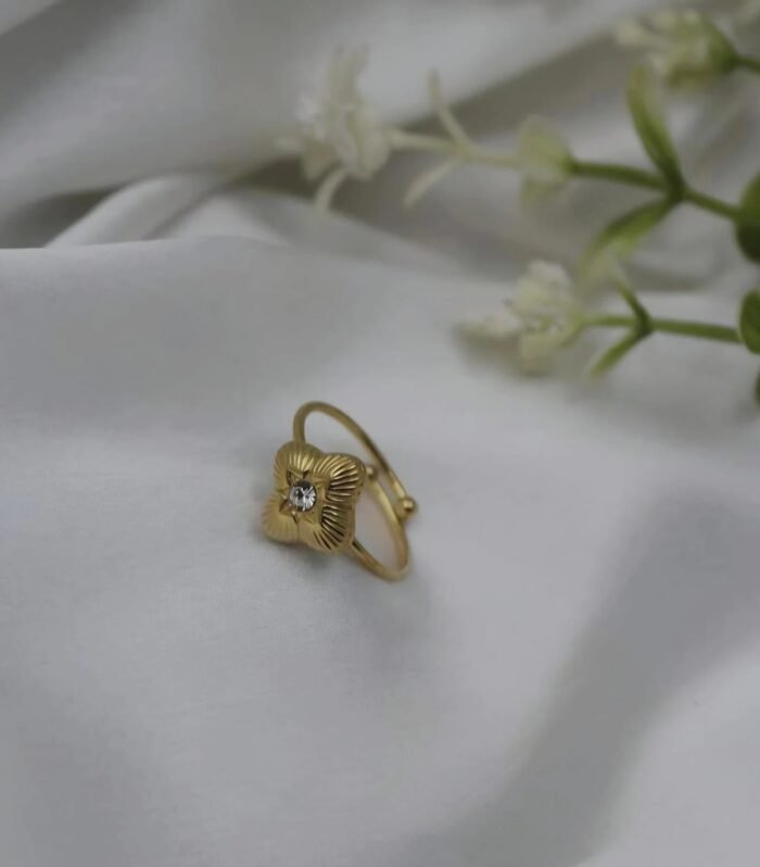 Golden Radiance Solitaire Ring